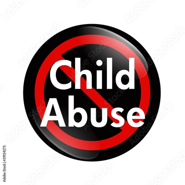 Fototapeta No Child Abuse button