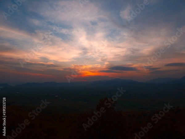 Obraz sunset in the mountains