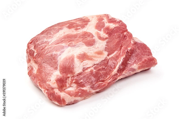 Obraz Raw pork meat, isolated on white background
