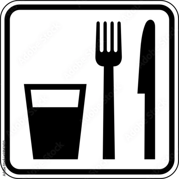 Obraz Jedz napój restauracja reszta znak ikona znak stopu