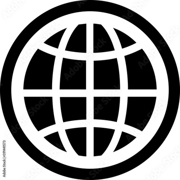 Fototapeta 
Internet globe solid icon 

