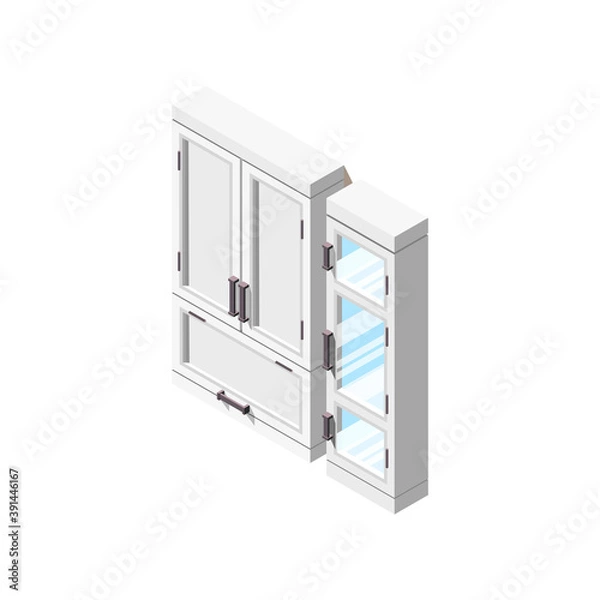 Obraz Loft Interior Cabinets Composition