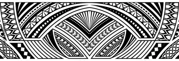 Fototapeta Abstract tribal art tattoo border