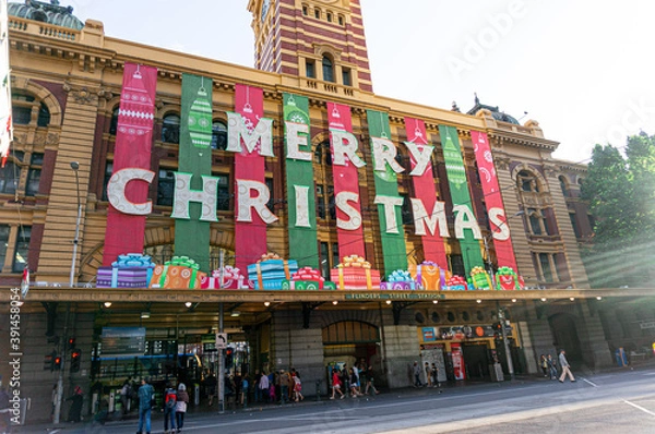 Obraz Christmas Monument at Melbourne Train Station