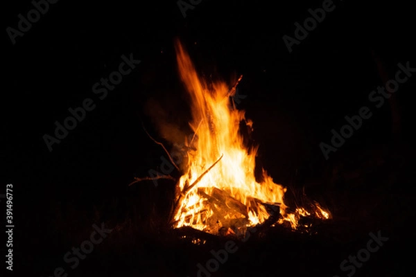 Obraz fire burning in the fireplace
