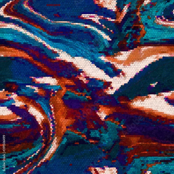 Obraz Creative art seamless pattern with different shapes and textures. Collage. textile, website, background, wallpaper.