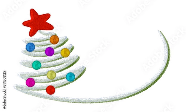 Obraz Abstract christmas tree on white background