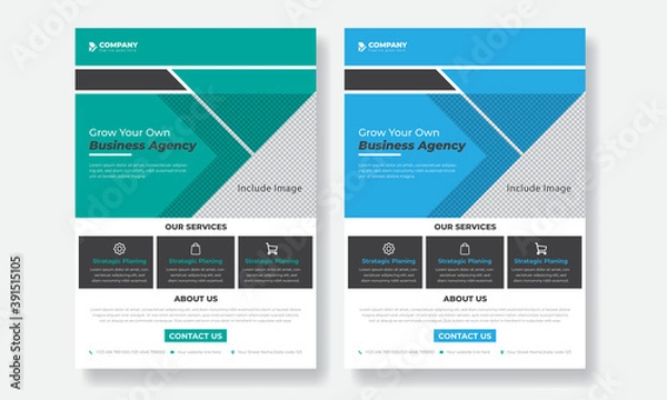 Fototapeta business marketing flyer design templates for corporate flyer, banner, magazine, poster, layout, brochure, annual report with vector & illustration.