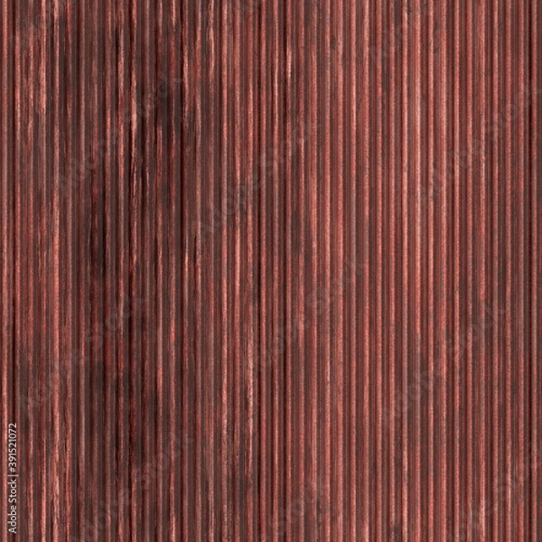 Fototapeta Old bronze surface. Rusty corrugated metal sheet. Texture of metal fence or covering. Seamless grunge background.