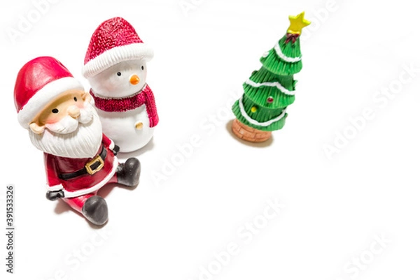 Fototapeta デフォルメしたクリスマス人形のカード