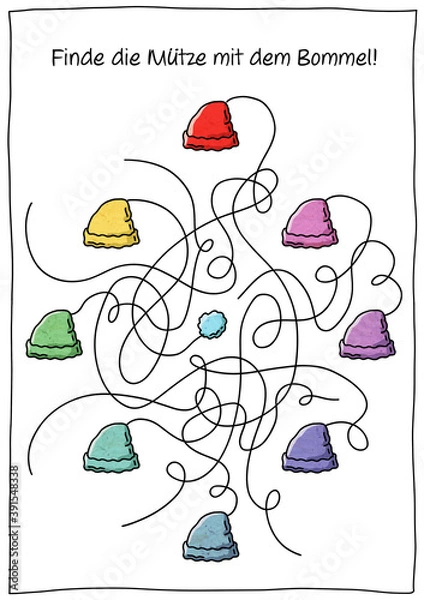 Obraz Rätselbild Herbst / Winter, Pudelmütze