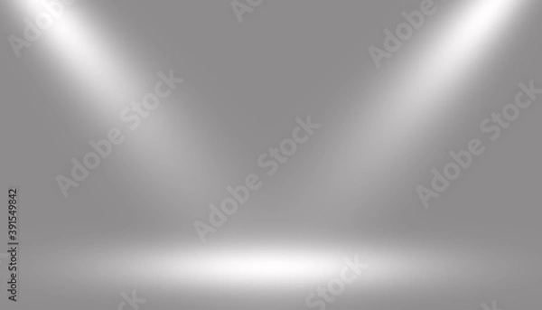 Fototapeta white stage background with gradient light empty room for display your product.