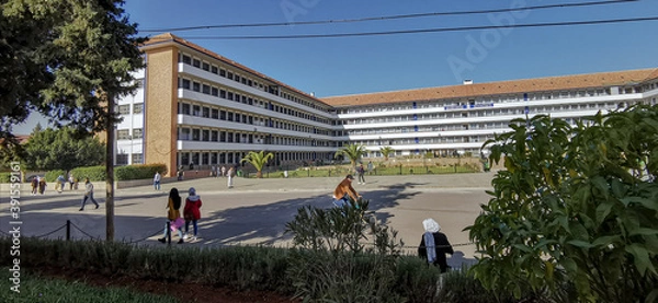 Fototapeta The big square in the university of Sidi Mohammed bno Abdellah in Fes. the top city in Morocco. English department