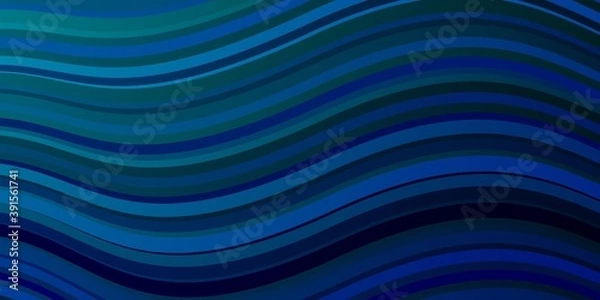 Fototapeta Dark Blue, Green vector background with curves.
