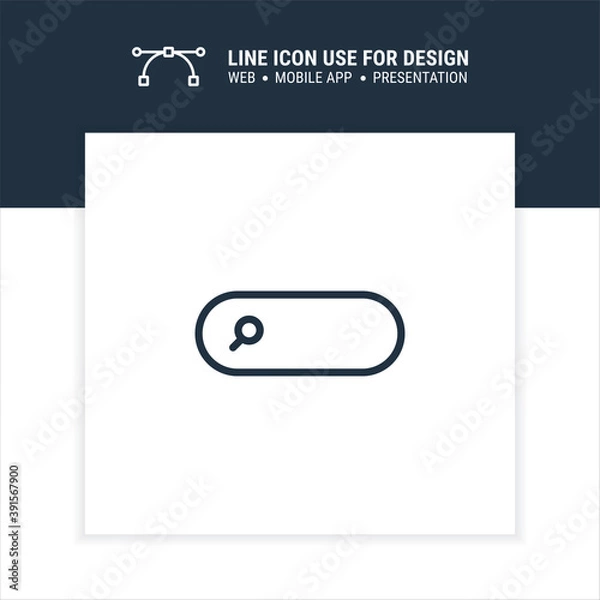 Obraz search bar web browse field vector symbol outline stroke graphic design single icon illustration