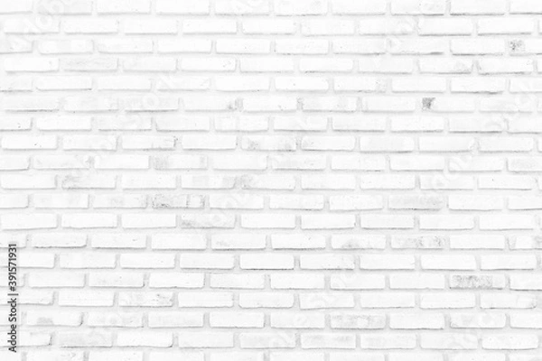 Fototapeta White brick walls that are not plastered background and texture. The texture of the brick is white. Background of empty white tile ceramic wall.