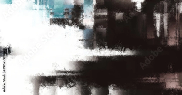 Fototapeta Modern art. Colorful contemporary artwork. Color strokes of paint. Brushstrokes on abstract background. Brush painting. Unique wall art.