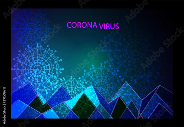 Obraz Corona virus or covid theme background. in a futuristic and scientific style.