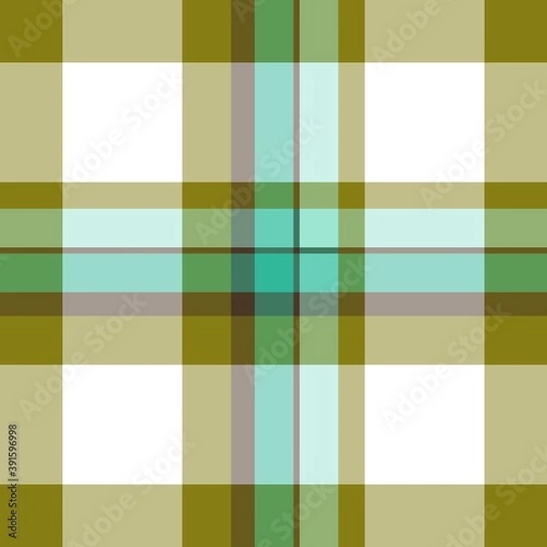 Fototapeta Tartan seamless plaid pattern illustration in green, brown and white combination for textile design