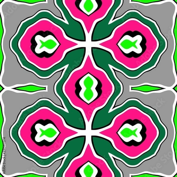 Fototapeta Seamless ornate pattern. Endless tiling for fabric design, wallpapers, wrapping paper