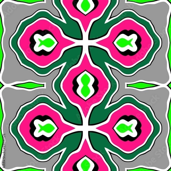 Fototapeta Seamless ornate pattern. Endless tiling for fabric design, wallpapers, wrapping paper