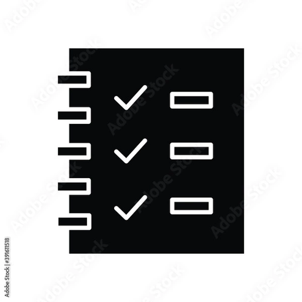 Obraz Checklist tick the boxes glyph icon