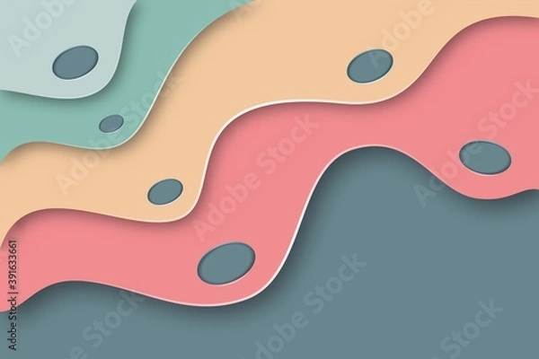 Fototapeta abstract background with wavy geometric shapes