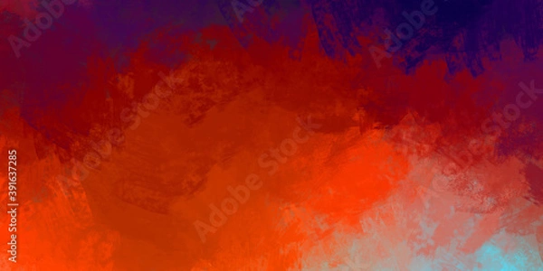 Fototapeta Wall art. Unique and creative illustration. Brush stroked painting. Abstract background of colorful brush strokes. Brushed vibrant wallpaper. Painted artistic creation.