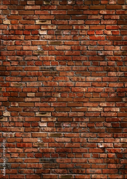 Obraz Grungy dark red brick wall texture background