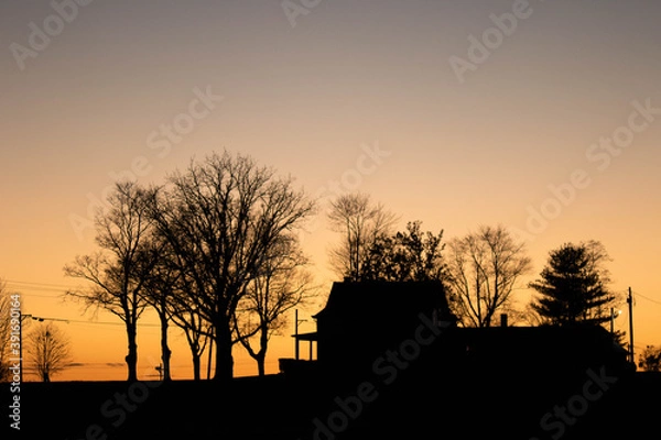 Obraz sunset in the countryside