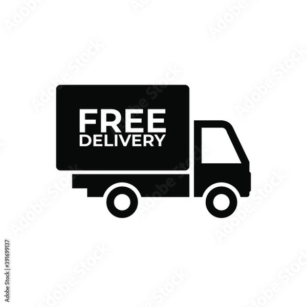 Fototapeta Delivery truck icon isolated on white background. Delivery truck icon in trendy design style. Delivery truck vector icon modern and simple flat symbol for web site, mobile, logo, app, UI.