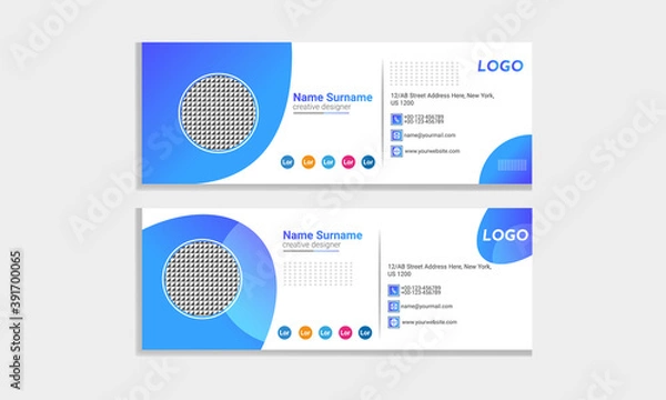 Fototapeta Flat, Modern, and Professional Email Signature Templates Design