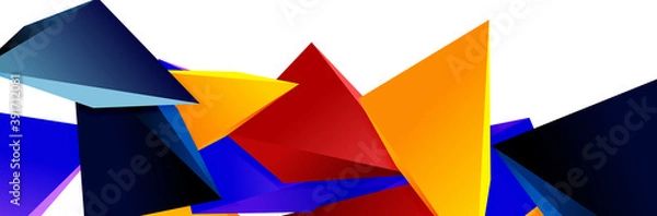 Fototapeta Triangle mosaic abstract background, 3d triangular low poly shapes. Geometric vector illustration for covers, banners, flyers and posters and other