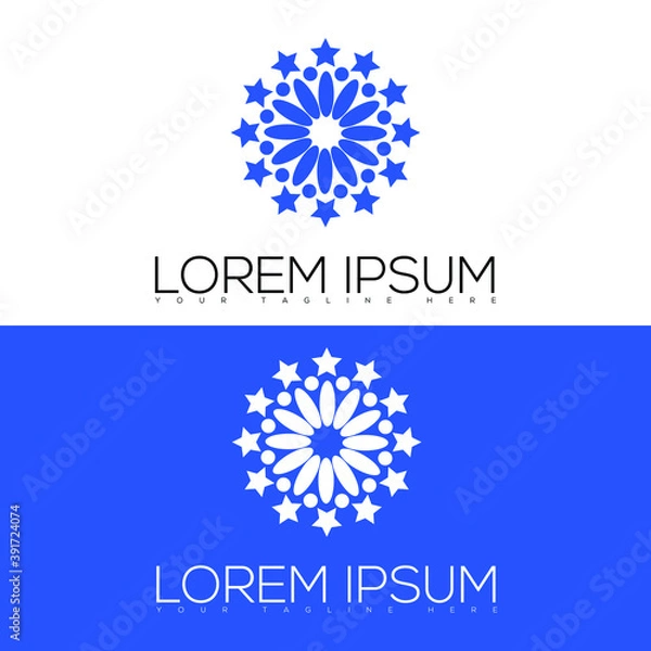 Obraz abstract blue snowflake