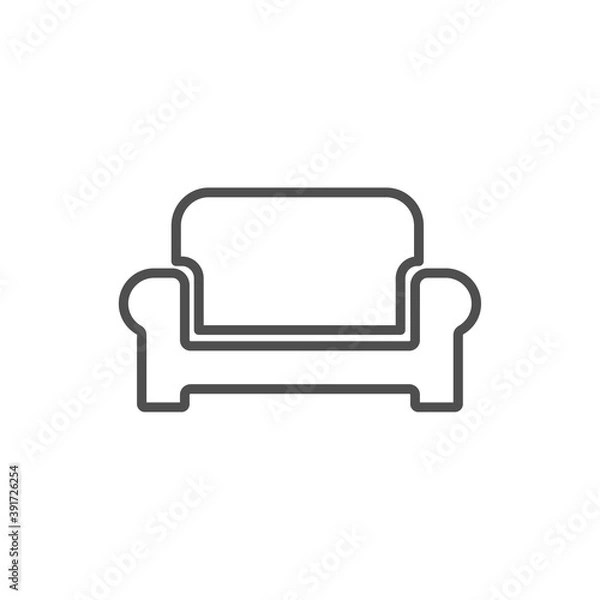 Obraz icon of the sofa. raster flat illustration