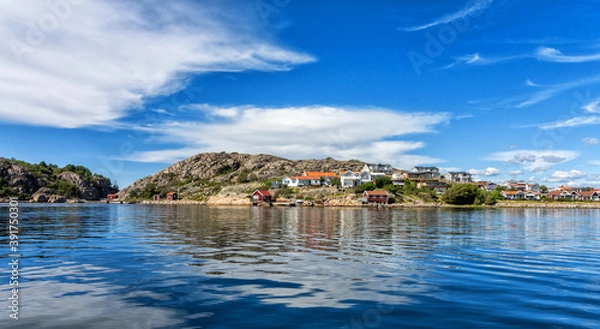 Fototapeta Grebbestad - Swedish small city on the sea coast