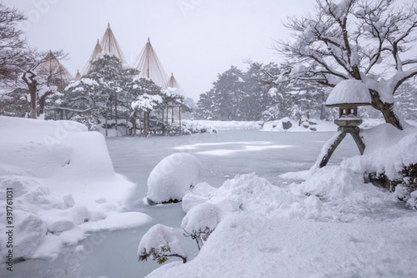 Fototapeta 石川県 兼六園 雪景色