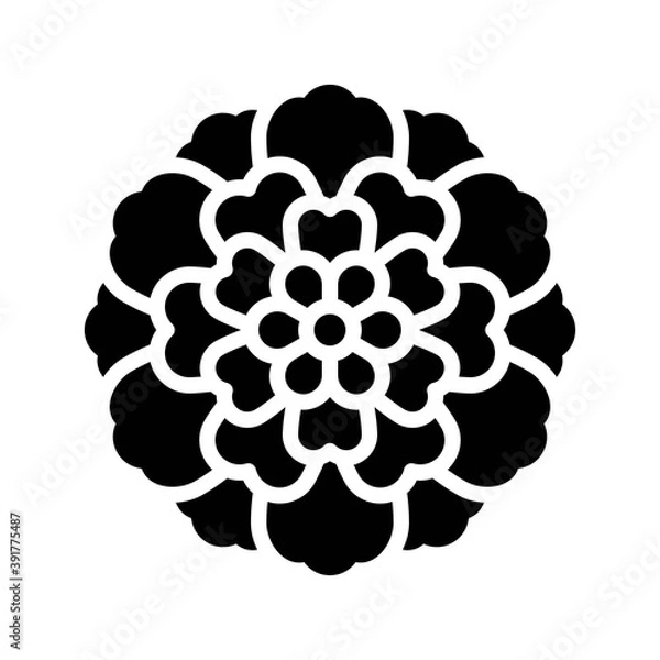 Fototapeta dia de los or muertos related muertos marigold flower vector in solid design,