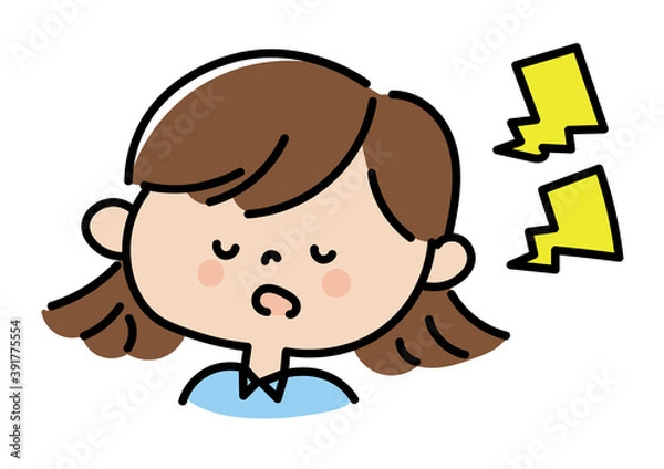 Fototapeta いびきをかいて寝る女の子のイラスト