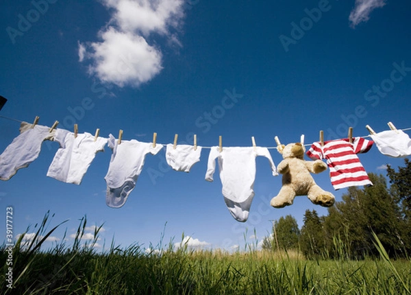 Obraz Baby clothing on a clothesline