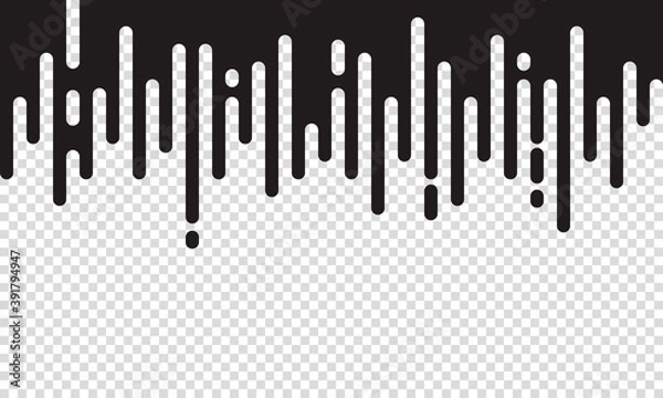 Fototapeta Modern style abstraction with composition made of various rounded shapes in black color on transparent background. Vector illustration.