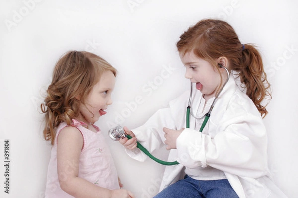 Obraz sisters playing doctor