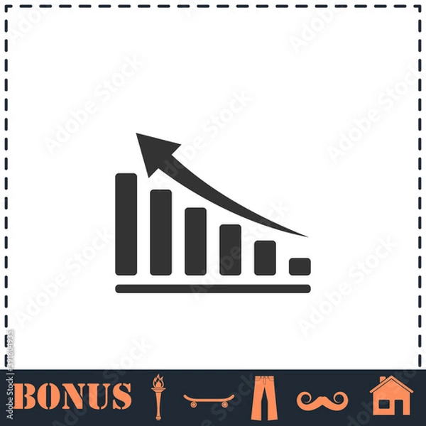 Fototapeta Graph icon flat