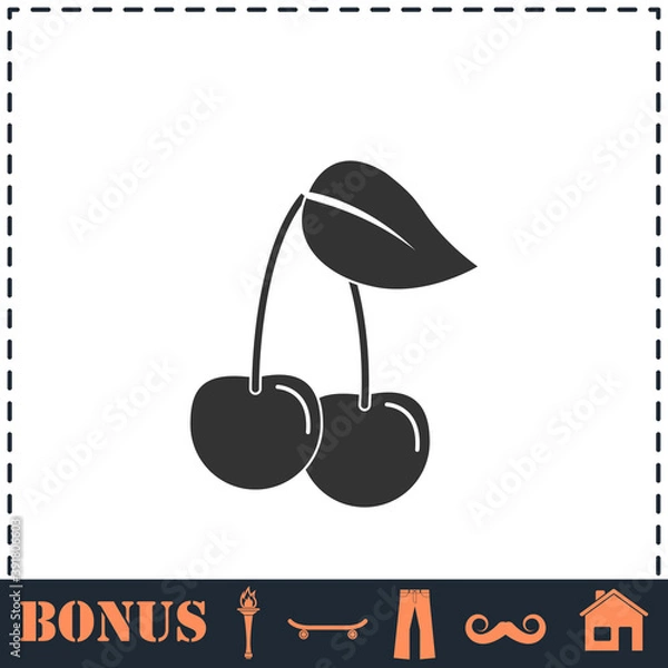 Obraz Cherry icon flat