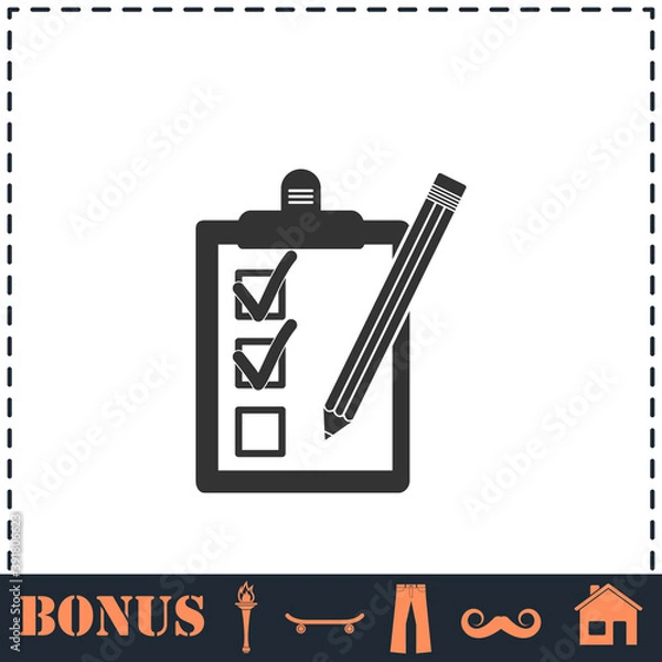 Obraz Quality control icon flat