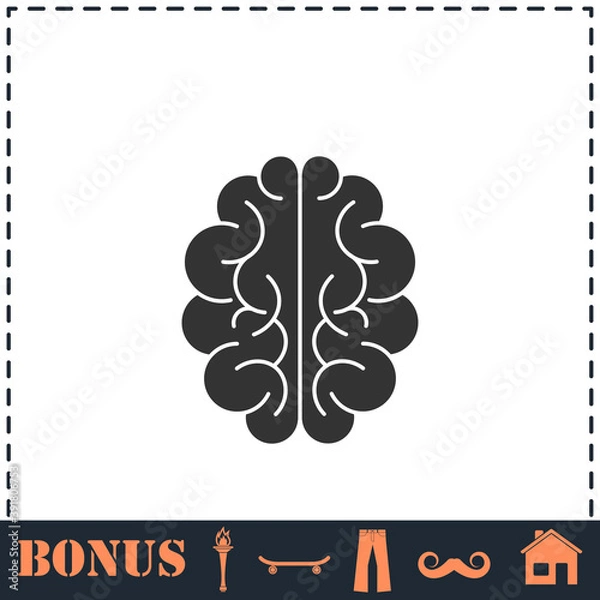 Fototapeta Brain icon flat
