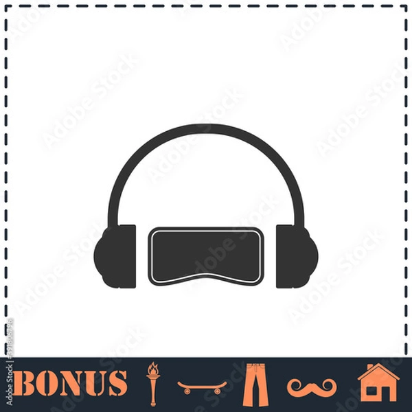 Fototapeta Virtual reality icon flat