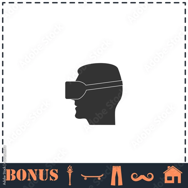 Fototapeta VR icon flat