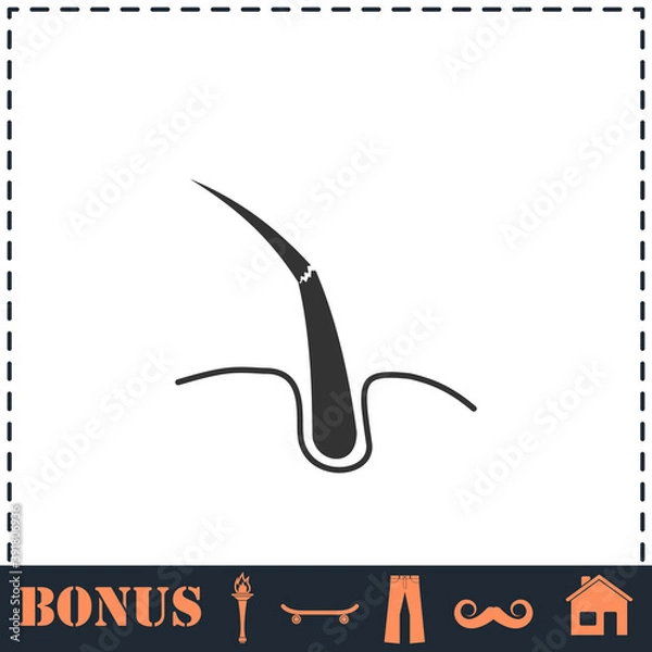 Obraz Hair bulb icon flat