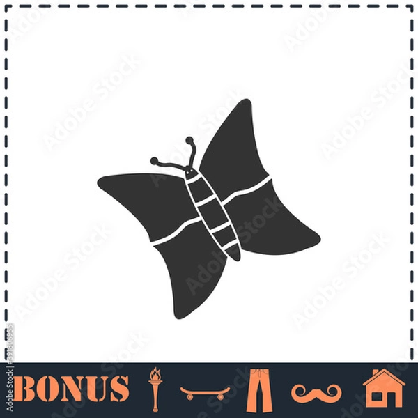 Fototapeta Butterfly icon flat